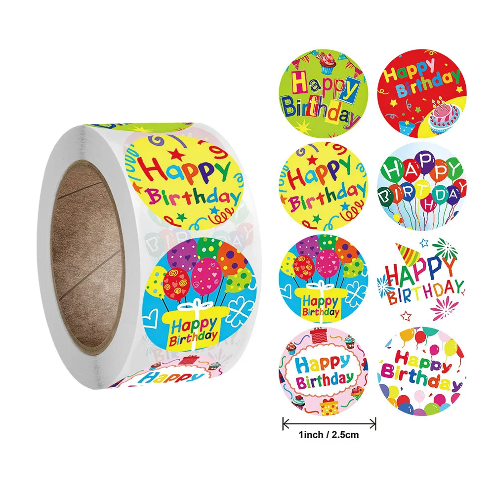 

Stickers Label Diy Gift Baking Self Sticker Decorative Birthday 500pcs/roll