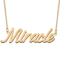 miracle name necklace for women stainless steel jewelry 18k gold plated nameplate pendant femme mother girlfriend gift