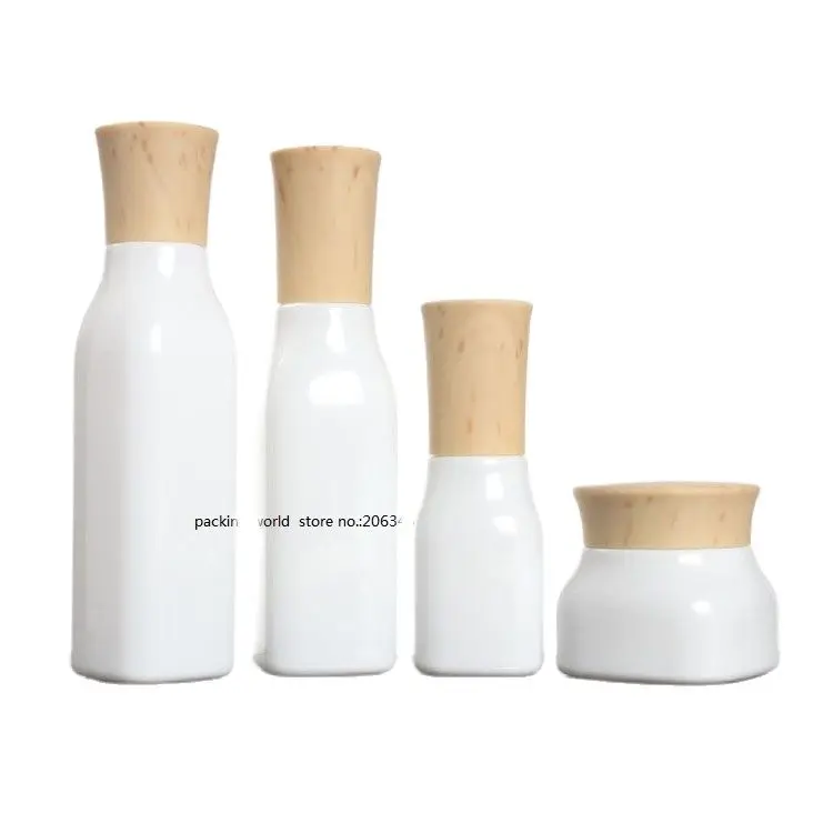 100ml square shape white glass bottle with screw lid lotion/emulsion/serum/foundation/toner/water skin care cosmetic packing | Красота и