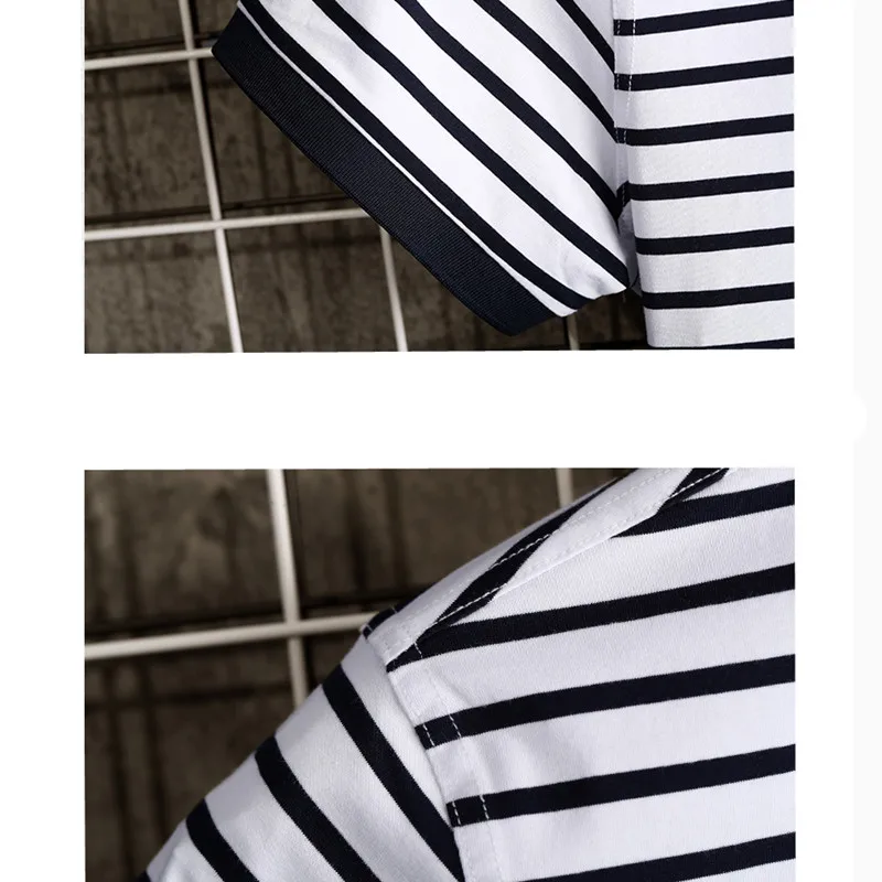 

2020 Men's Summer casual pure cotton short sleeve POLO shirts/Male high-grade Stripe leisure POLO shirts Plus Size S-3XL