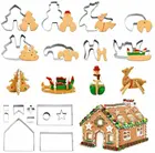 18 шт. набор 3D для рождественского домика для печенья Набор для резки пряничного домика Набор для резки Рождественский домик для имбиря Набор для резки печенья