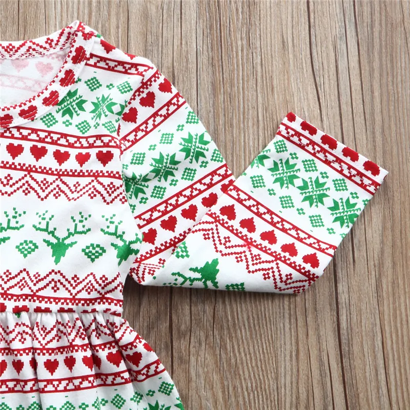 Лидер продаж милое рождественское платье для маленьких девочек Повседневное