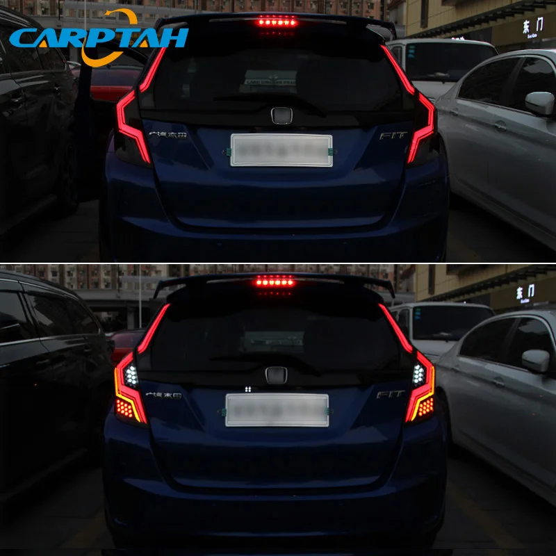 Автомобильный Стайлинг задний фонарь задние фонари для Honda JAZZ GK5 Fit- задний фонарь DRL+ Динамический сигнал поворота+ обратный+ тормозной светодиодный