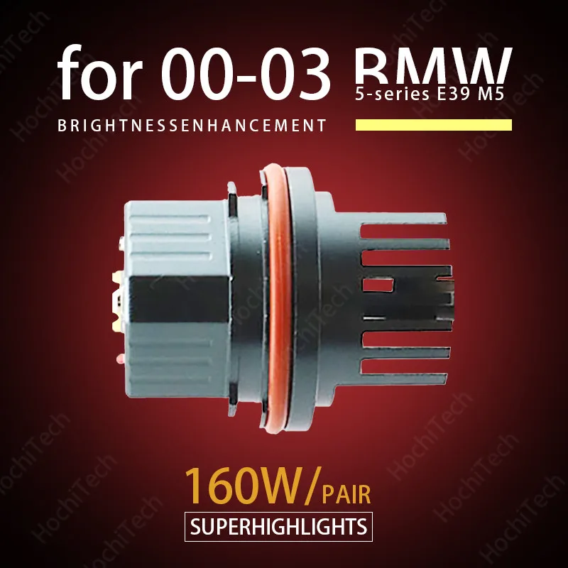 

6000K 80W White LED Lights Angel Eyes Ring Marker Bulbs for 00-03 BMW 5-series E39 M5 Super Bright