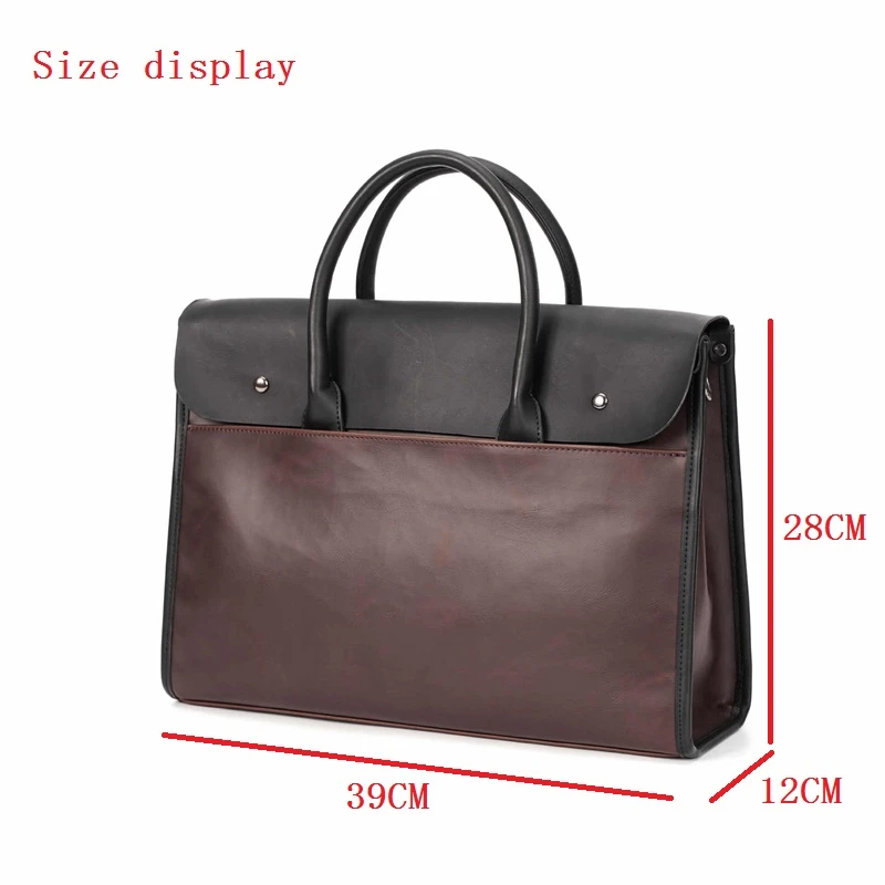 New High Quality Men's Briefcase PU Leather Business Laptop Handbags Male Crossbody Shoulder Bag Women's Notebook Messenger Bag