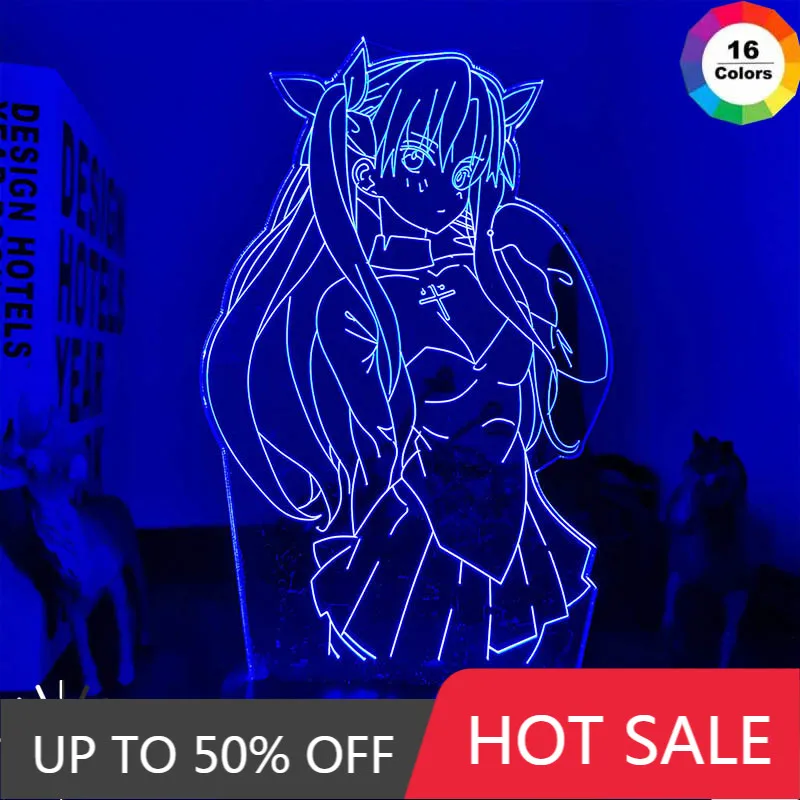 

3d Lamp Anime Fate Stay Night Rin Tohsaka Night Light for Kids Room Decor Birthday Gift Manga Fate Stay Night Lamp Rin Tohsaka