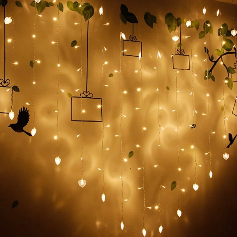 

LED Lantern Clip String Light Love Curtain Light Heart-shaped Confession Proposal Light Girl Christmas Decoration Light