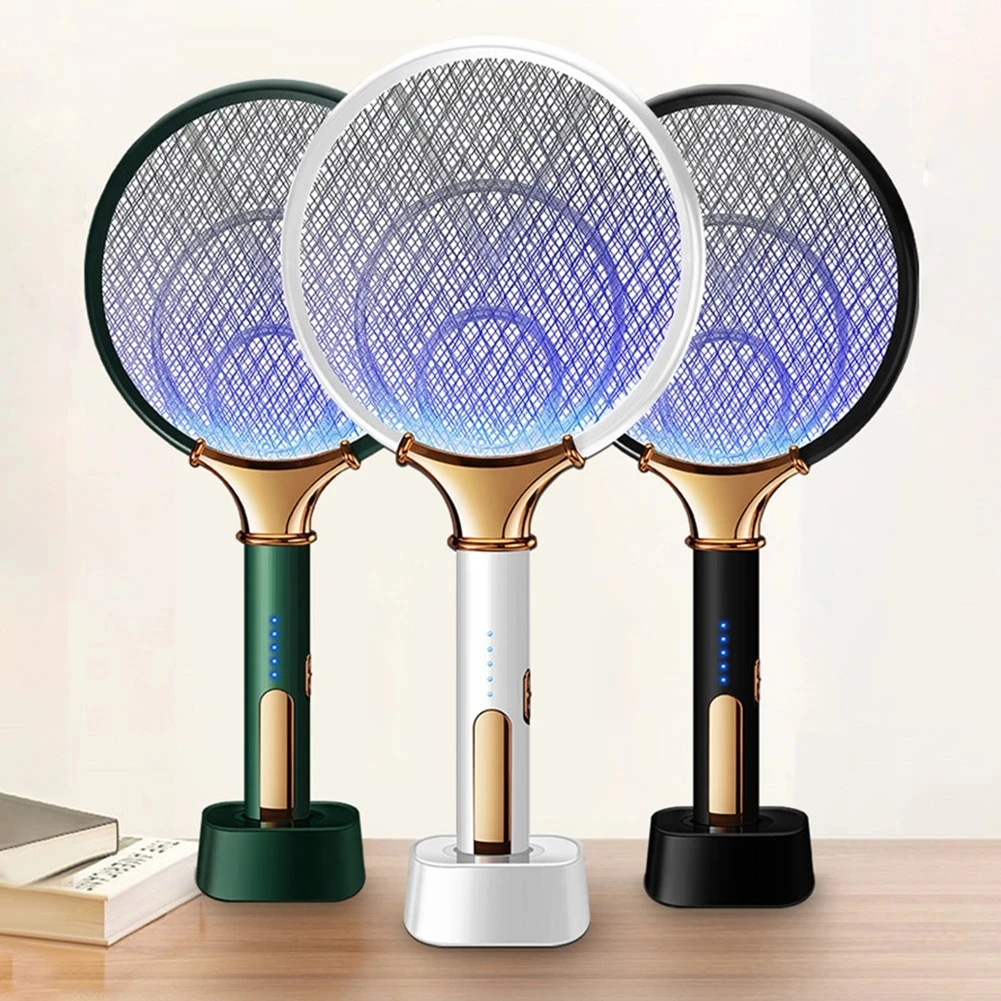 

2 in 1 LED Electric Mosquito Swatter USB Rechargeable Anti Fly Bug Zapper Killer Trap Insect Racket Pest Control Bug Zappers
