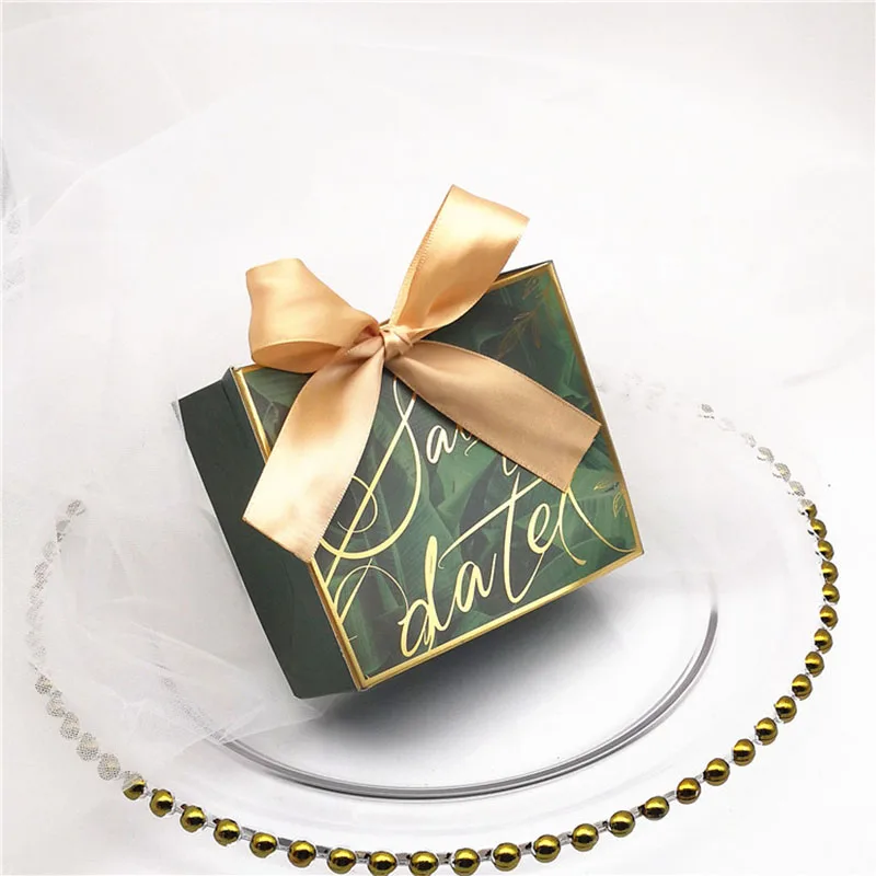 50 шт. мраморные европейские свадебные сувениры Подарочная коробка с лентой