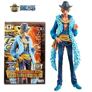 anime one piece 15th anniversary sanji blue figure anime model action figurine pvc commemorative collection edition free global shipping