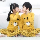Пижама Тигр футболка с круглым мультфильм детские пижамные комплекты для мальчиков детская одежда для сна, пижамы, Ночной костюм Подростковая Пижама для детей возрастом от 2 до 14 лет, домашняя одежда, детская одежда