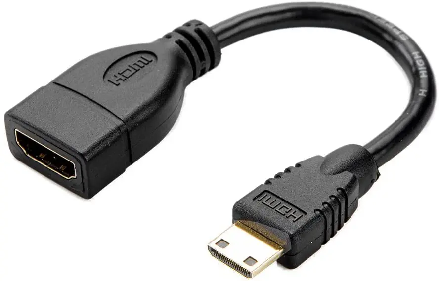 Mini HDMI Cable 0.5ft Mini-HDMI Male to HDMI Female Adapter, Support 1080P Full HD,for Camera,Camcorder,Graphics Card, Projector