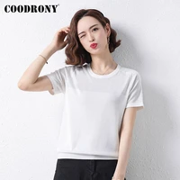 coodrony brand summer kawaii knitted women%e2%80%98s short sleeve tops casual fashion female o neck solid color t shirts w5070s