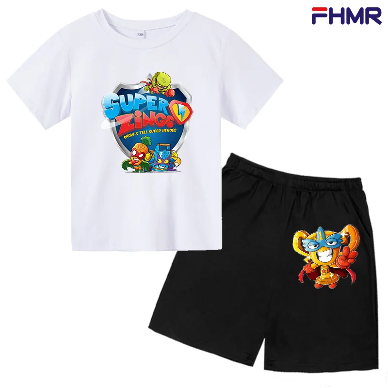 

Super Zings T Shirt And Short Suit Summer Toddler Girls Set Top+shorts 2pcs Sportsuits Kid Boy T Shirt /shorts Children Clothes