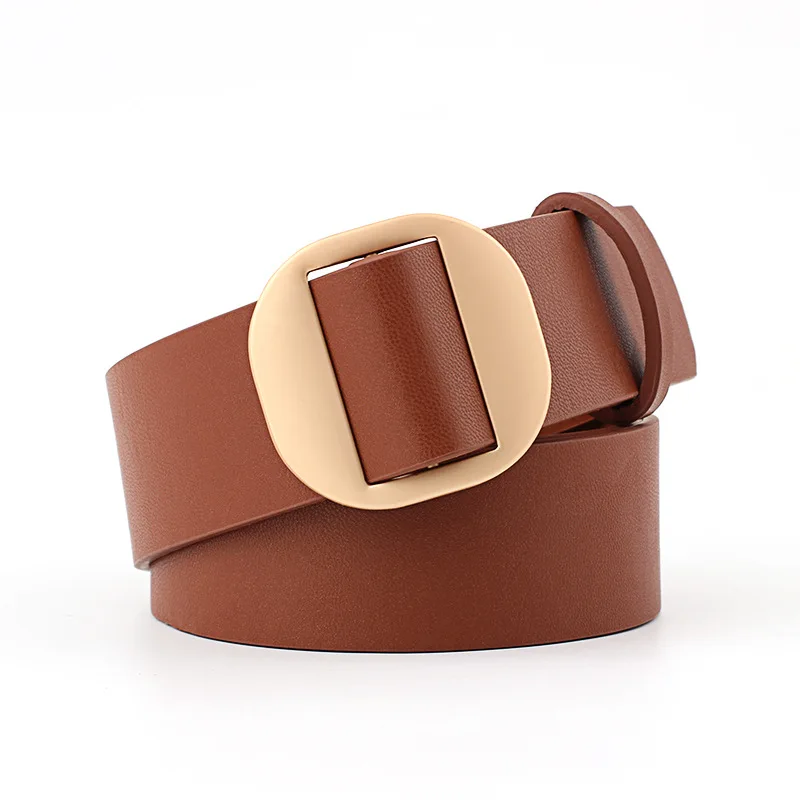 Женский непористый декоративный пуховик с круглой пряжкой и ремнем из