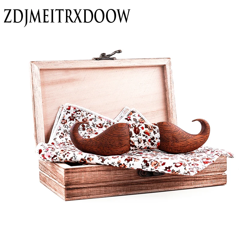 

Fashion Sapele Wood Gentleman Beards Bow Ties Handmade Butterfly Wedding Party Bow Ties Butterfly Wooden Unique Tie for Man
