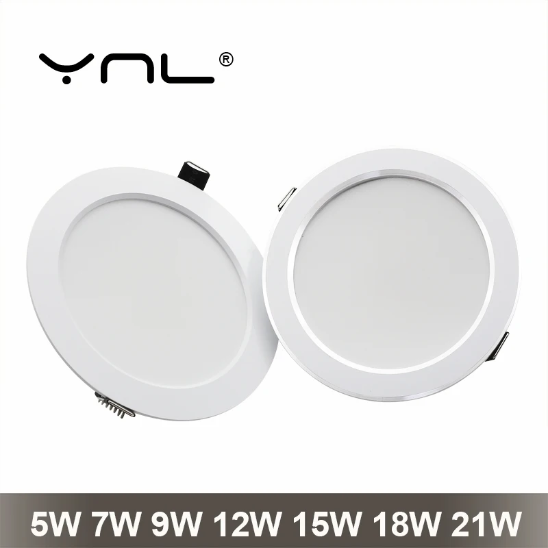 

LED Downlight 7W 9W 12W 15W 18W 21W Round Recessed Lamp AC 220V Down Light 240V Home Decor Bedroom Kitchen Indoor Spot Lighting