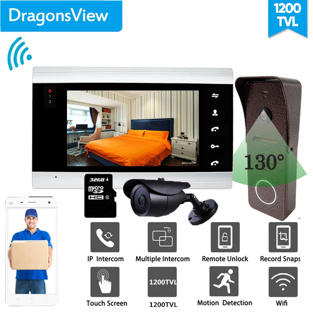 Dragonsview беспроводной видео телефон двери Wifi домофон система умный дверной Звонок