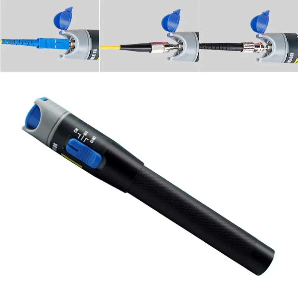 30mW Visual Fault Locator Fiber Optic Laser Pen 10mW Red Light Source Cable Tester SC/FC/ST Connector Type with VFL Meter 650nm