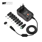 3-12 в 30 Вт регулируемый выход постоянного тока источник питания штепсельная вилка EU US UK 100-240 В вход переменного тока с 8 штепсельными вилками постоянного тока 130 см кабель светодиодный адаптер зарядного устройства