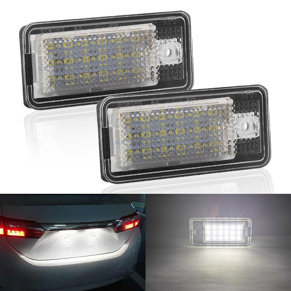 Светодиодный номерной знак Canbus 2 шт. лампа для номерного знака 18SMD 12 В Audi A4 A6 A8 Q7 RS4