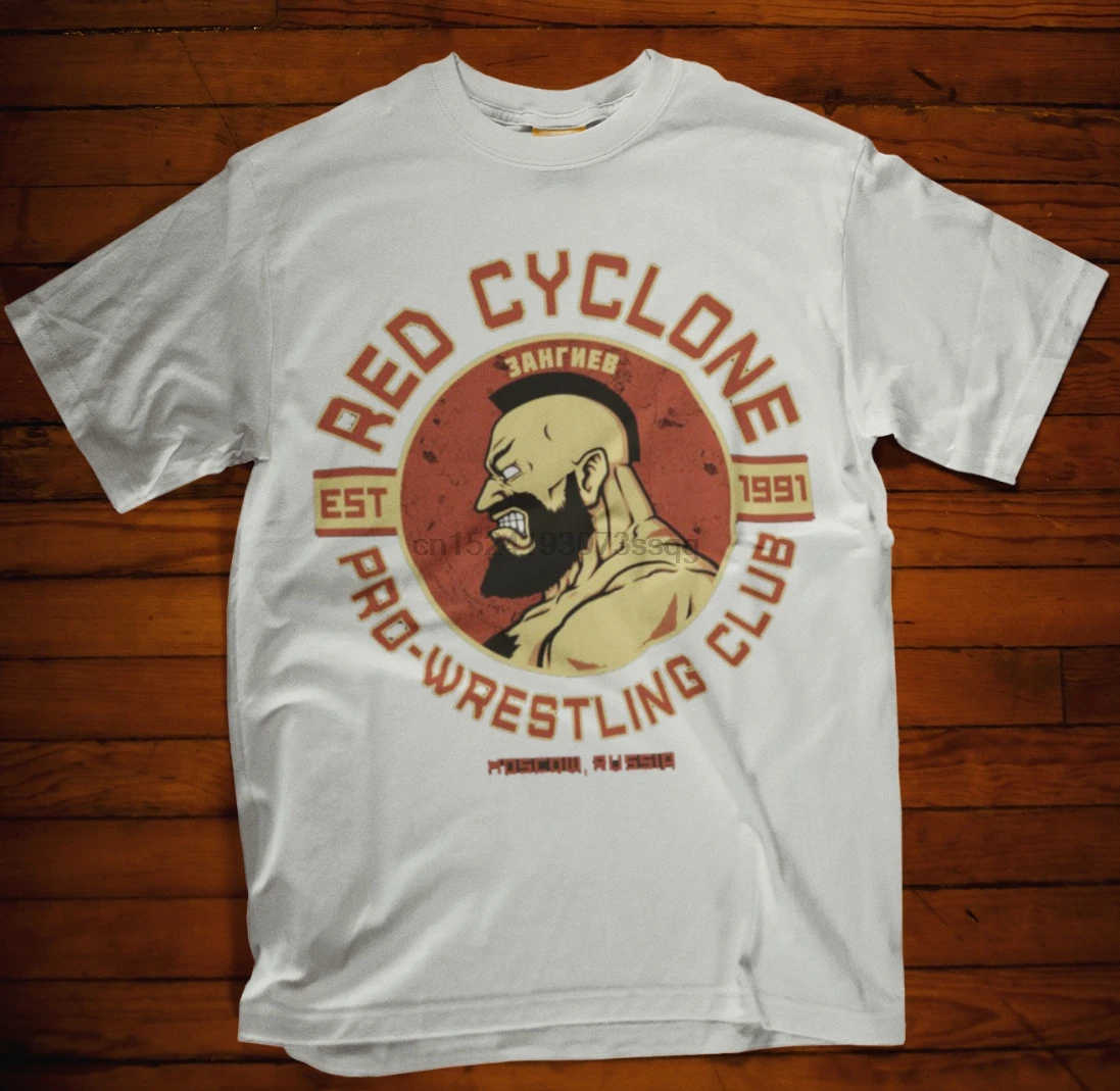 RED CYCLONE WRESTLING T-SHIRT gamer cartoon player one retro street fight tee |
