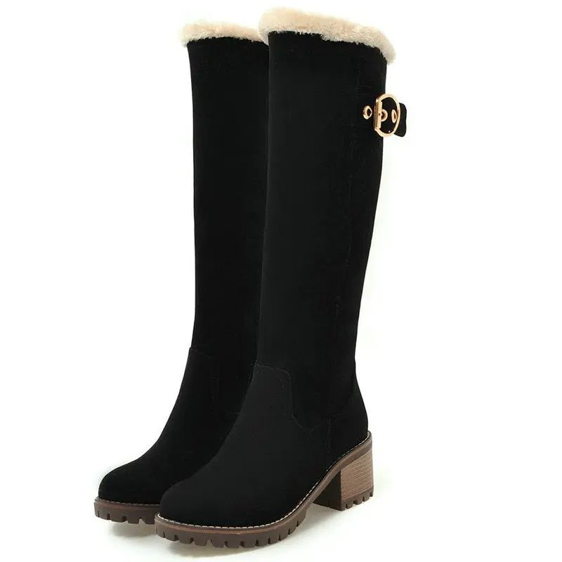 

Женские теплые зимние сапоги NEMAONE на высоком квадратном каблуке, размер 41, 42, 43