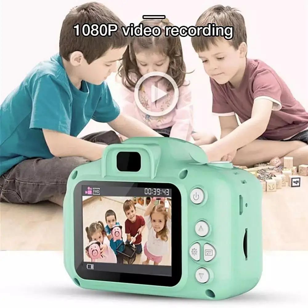 

HD Mini Digital Camera Toys for Kids 1080P 2 Inch Screen Chargable Photography Props Cute Baby Child Birthday Gift Outdoor Game
