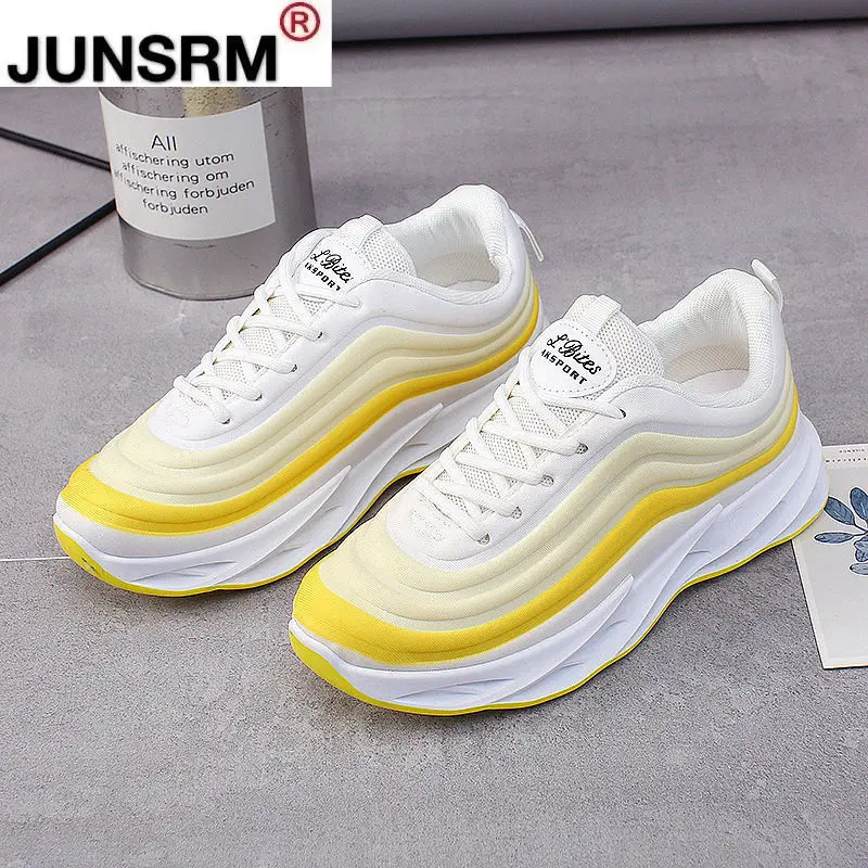 

2021 Spring Fashion New Woman Lace-up Sneakers Woman Platform Casual Shoes Walking Comfortable Woman Casual Shoes Dad Shoes
