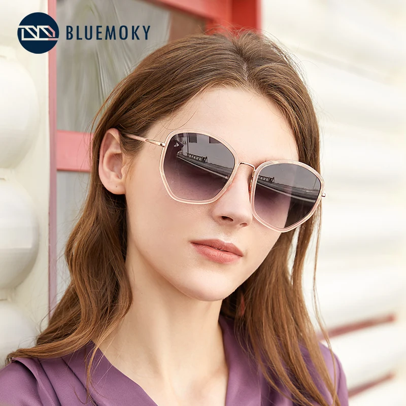 Купи BLUEMOKY Metal Oversized Sunglasses For Women Gradient Lens Luxury Butterfly Frame UV400 Shades Ladies Polarized Sun Glasses за 1,339 рублей в магазине AliExpress