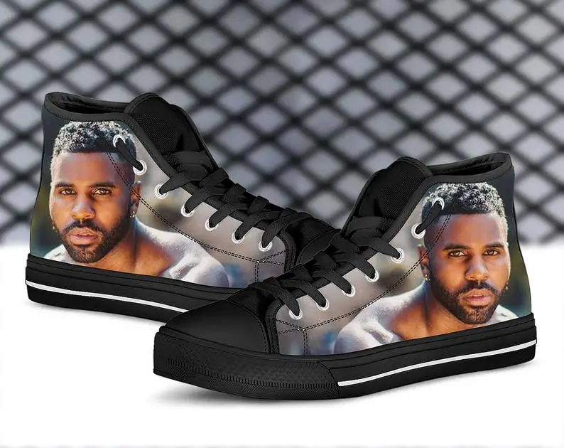 

Jason Derulo Custom High Tops, Mens Womens Designer Leisure Sneakers Men Casual Canvas Shoes