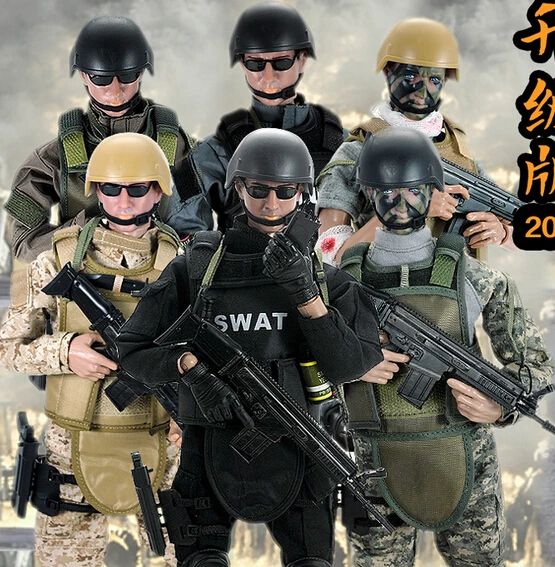 Лидер продаж! 2021 1 шт. 12 &quot1/6 SWAT Черная форма военные армейские боевые игрушки
