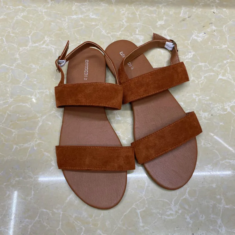 Сандалии женские кожаные с открытым носком босоножки простым дизайном