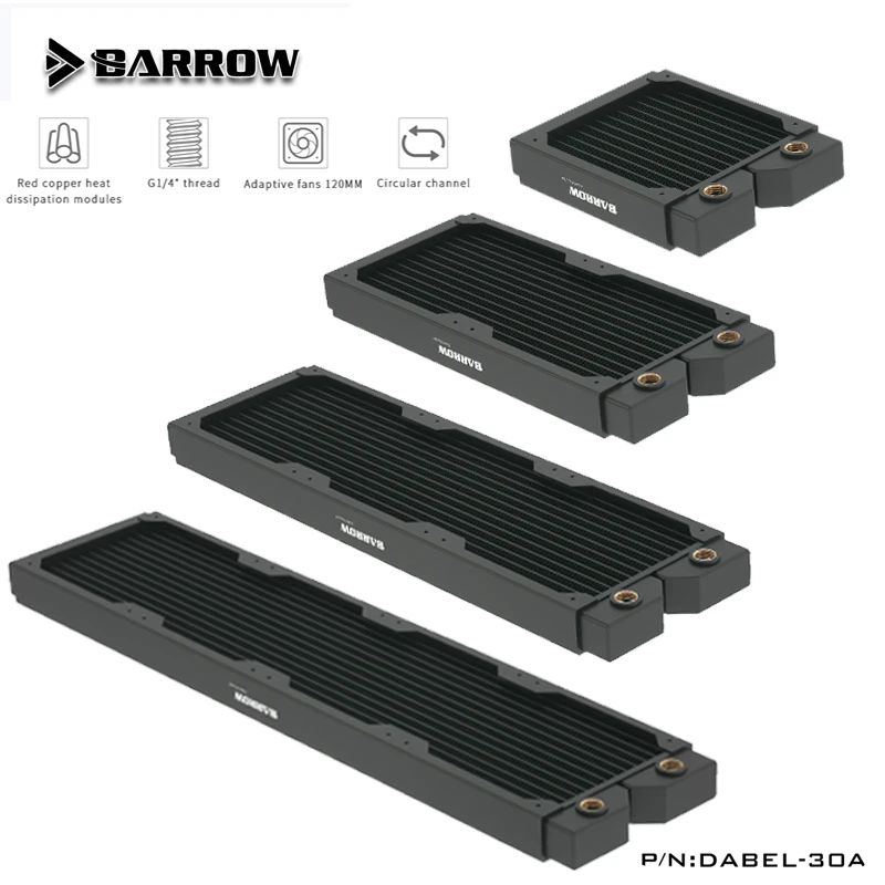 Одноволновый радиатор серии Barrow Dabel-30a толщиной 30 мм с высокой плотностью медный