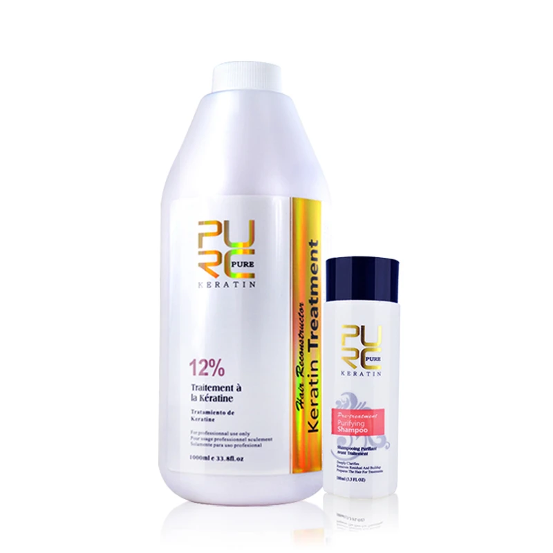 PURC Keratin Hair Treatment Purifying Shampoo Set Straightening Repair Frizz Dry Hair Product 1000ml Pure