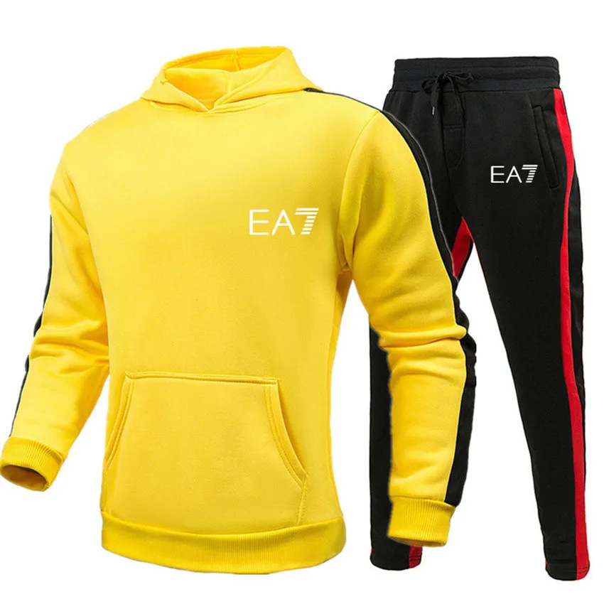 

2021 Fashion Men Clothing Jogging Sports Suit Brand Men's Sportswear Suits Hoodie+Pants Sets Youth Fashion Basketball Sportswear
