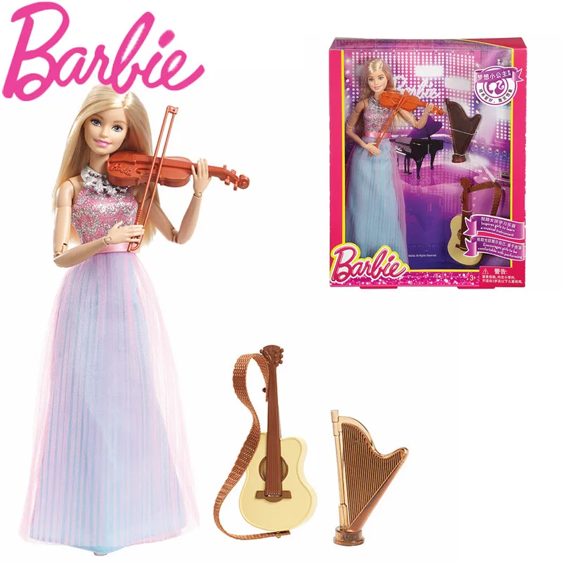 Barbie Violinist Doll Playset with Accessories Fashion Barbie Model Doll Toy Girls Play House Toy Birthday Gift DLG94