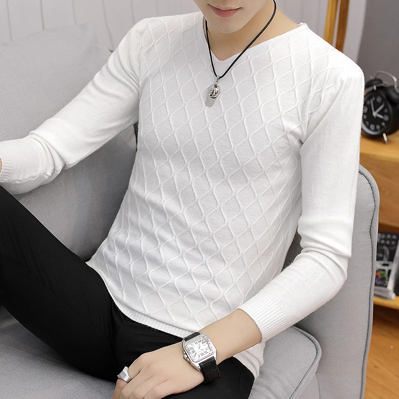 

Pullover V-Neck Sweater men 2021 autumn winter cashmere cotton blend warm jumper clothes pull homme hiver man hombres sweater