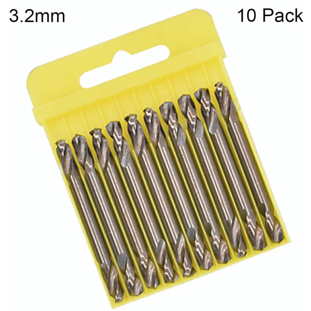 

10pcs Double-head Twist Drill Bits Set HSS High Speed Straight Handle Stainless Steel Metal Hole Drill Bit 3.2mm 4.2mm 5.2mm