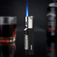 security lock straight flame refillable gas window for cigar bbq kitchen cooking lighter jet lighter fuel windproof lighter