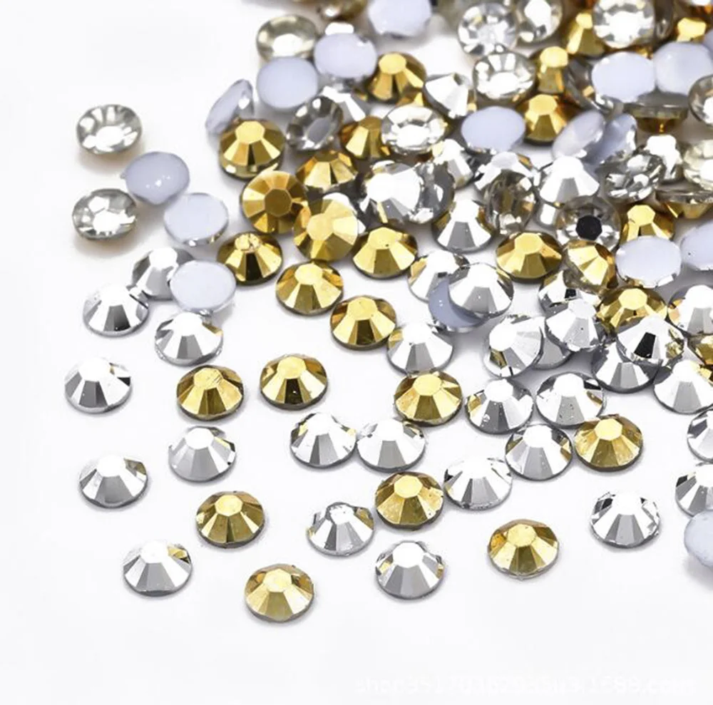 AB Стразы для дизайна ногтей цвета шампанского радужные бриллиантовые Круглые