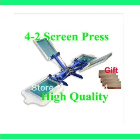 

FREE shipping discount with Gift 4 color 2 station silk screen printing machine tshirt printer press equipment carousel squeegee