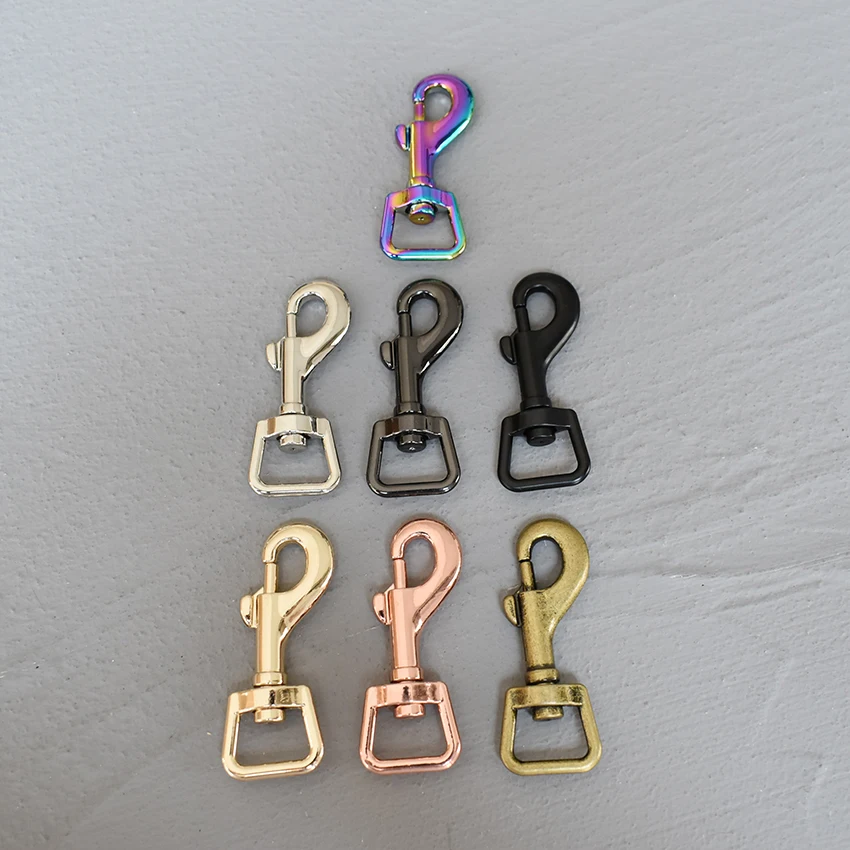 

10 pcs/lot 15mm metal buckles for bag cat dog collar lobster clasps 360 swivel snap hooks for backpacks keychain kirsite metal