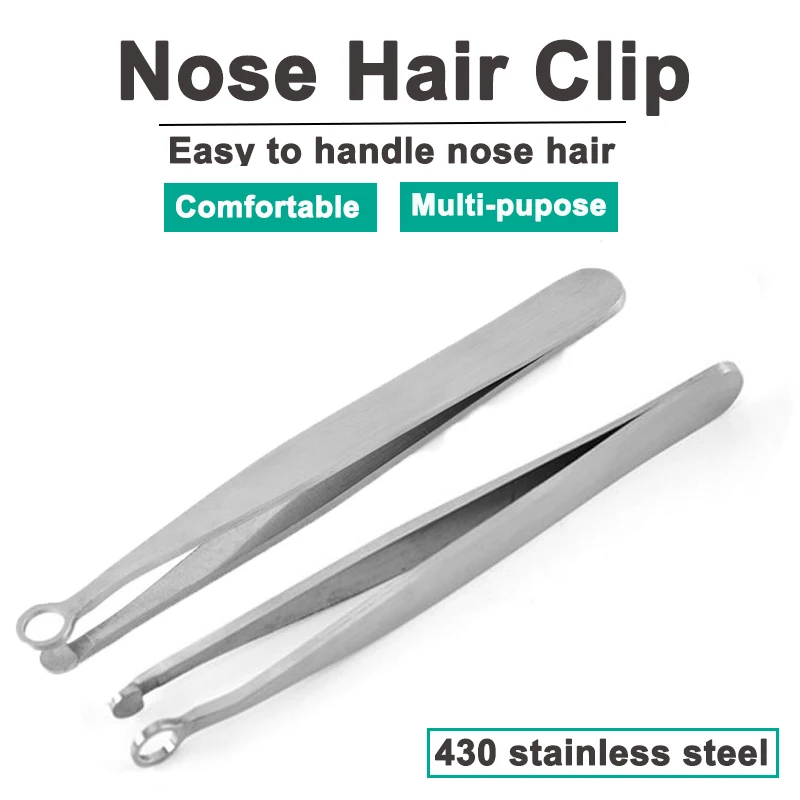 

1/2PCS Hair Removal Tweezers Nose Hair Trimming Tool Makeup Beauty Tool Professional Stainless Steel Face Eyebrow Nose Hair Clip