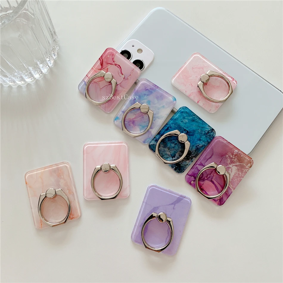 

Glossy Popular Pink Marlbe Expanding Phone Stand Grip Talk Finger Rring Support Anti-Fall Foldable Phone Holder for iPhone 12 13