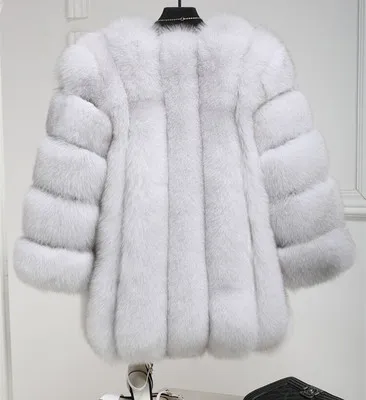 

Top Fox Fur Faux Fashion Long Coat high quality