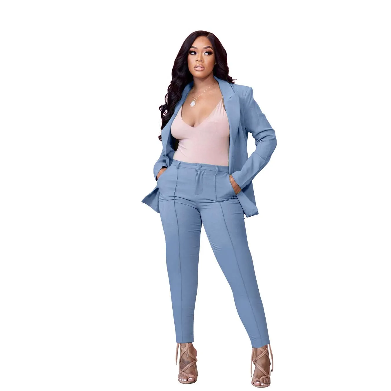 

Autumn Winter Women Blazer And Guard Pants Sets Women Streetwear Casual Office Long Sleeve Blazer And Pants Two Piece Set
