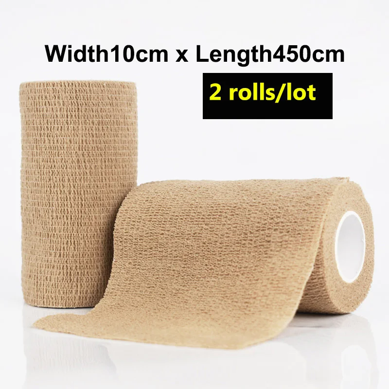 2 rolls 10 x 450cm Самоклеящийся эластичный бандаж, медицинский спортивный механизм, фиксированная клейкая лента, повязка на запястье, защита суставов, спортивные повязки - Цвет: 2 rolls 10 x 450cm
