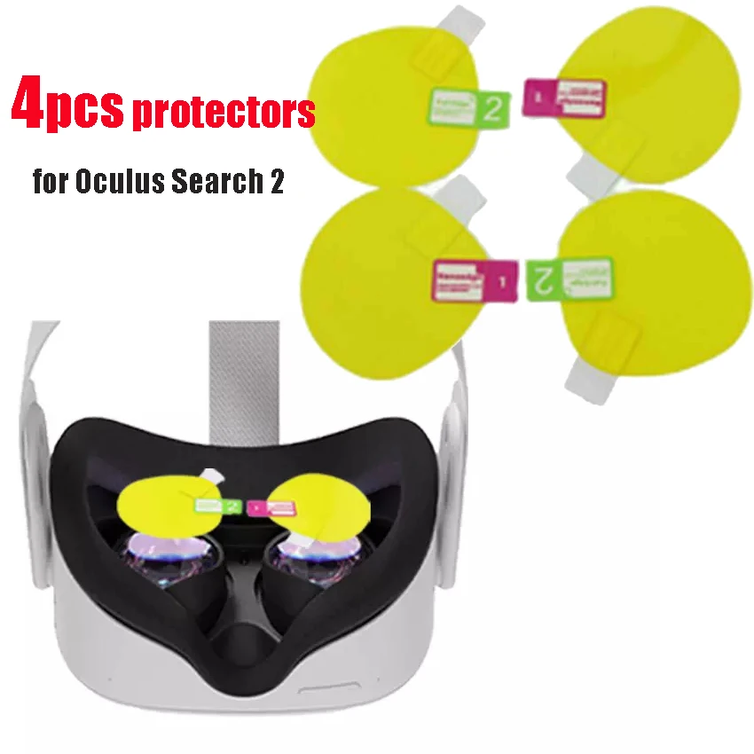 

4 Pcs Lens Film for Oculus Quest 2 VR Screen Protective Film Camera VR Headset Helmet Anti Scratch Lens Protector Cases Covers