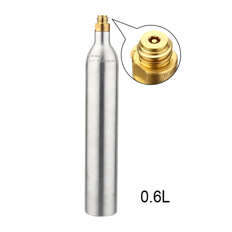 

0.6L Soda Cylinder Co2 Bottle Tank,150BAR/2200PSI High Pressure Soda Water Bottle Aluminium Co2 Cylinder with Valve TR21*4
